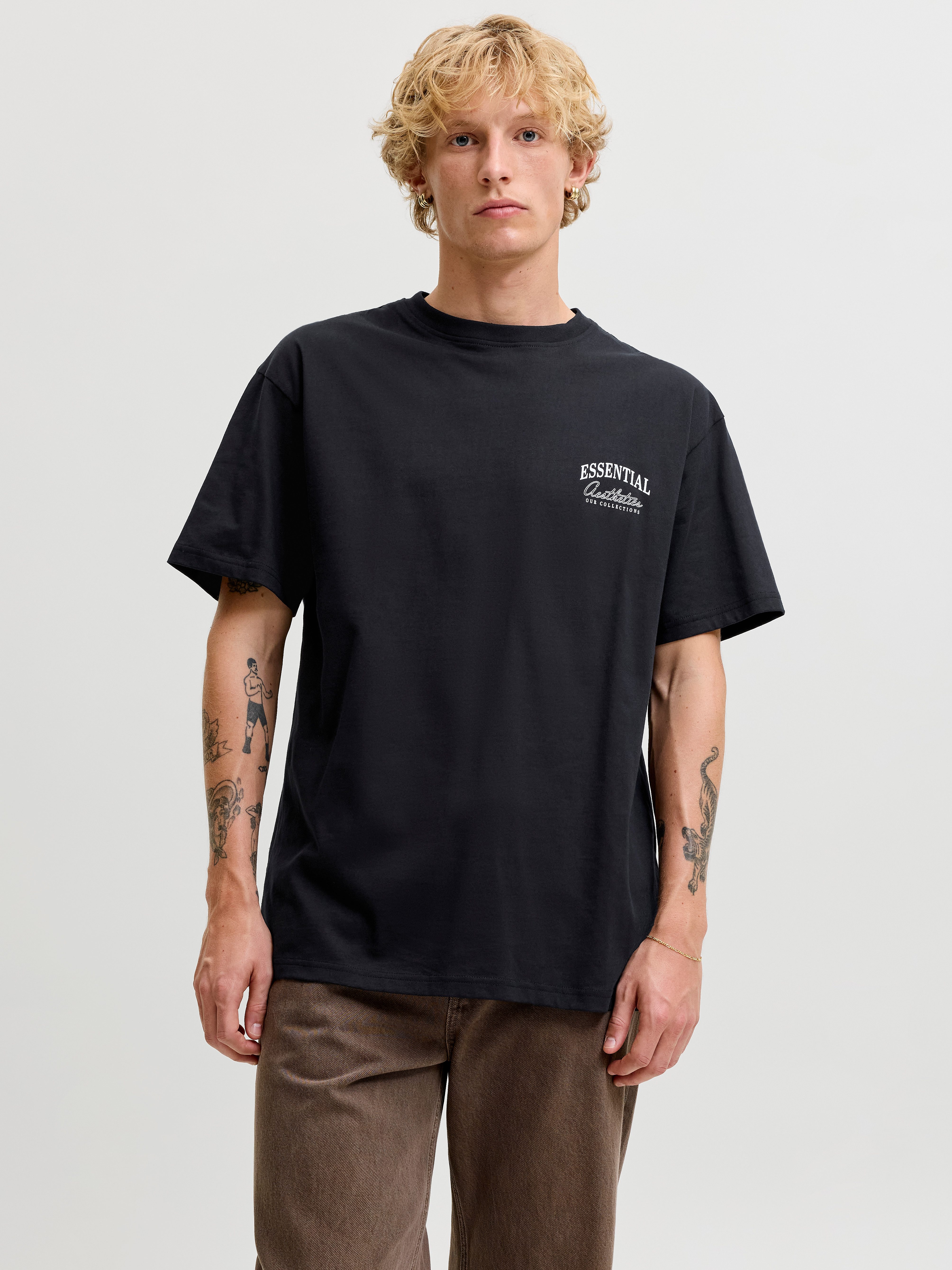Jack & Jones Rundhalsshirt JJEORGANIC RELAXED STUDIO TEE SS O-NECK Baumwolle, relaxed fit