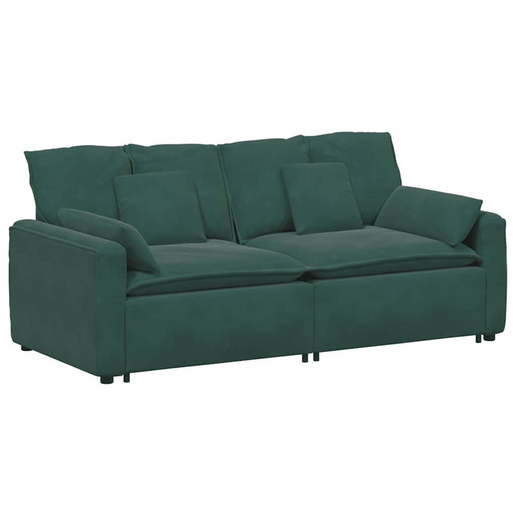 vidaXL Sofaelement Modulares Sofa mit Kissen Dunkelgrün