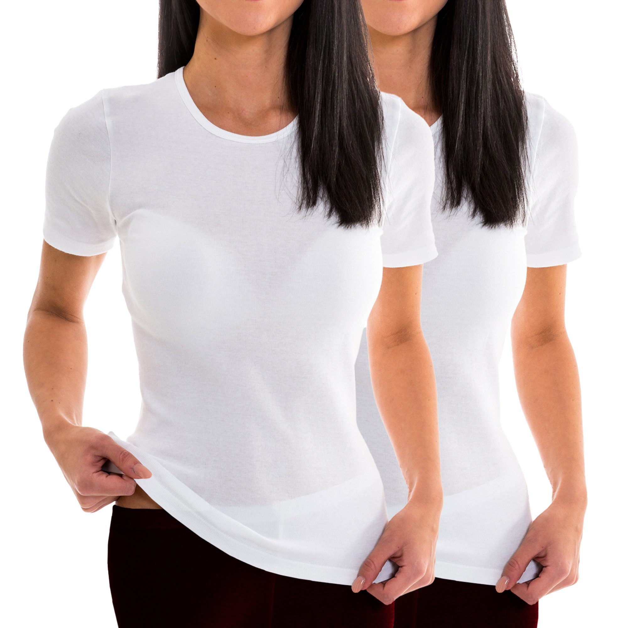 HERMKO Unterziehshirt 17800 Damen kurzarm Unterhemd 2er Pack (Weitere Farbe günstig online kaufen