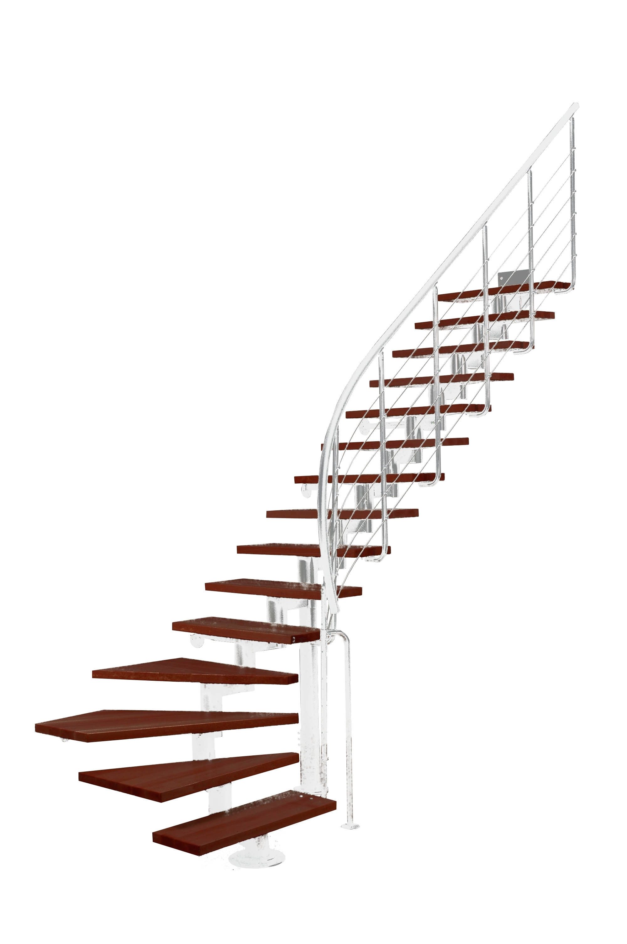 Starwood Mittelholmtreppe Mittelholmtreppe SEGMENT - Raumspartreppe aus Stahl mit Geländer
