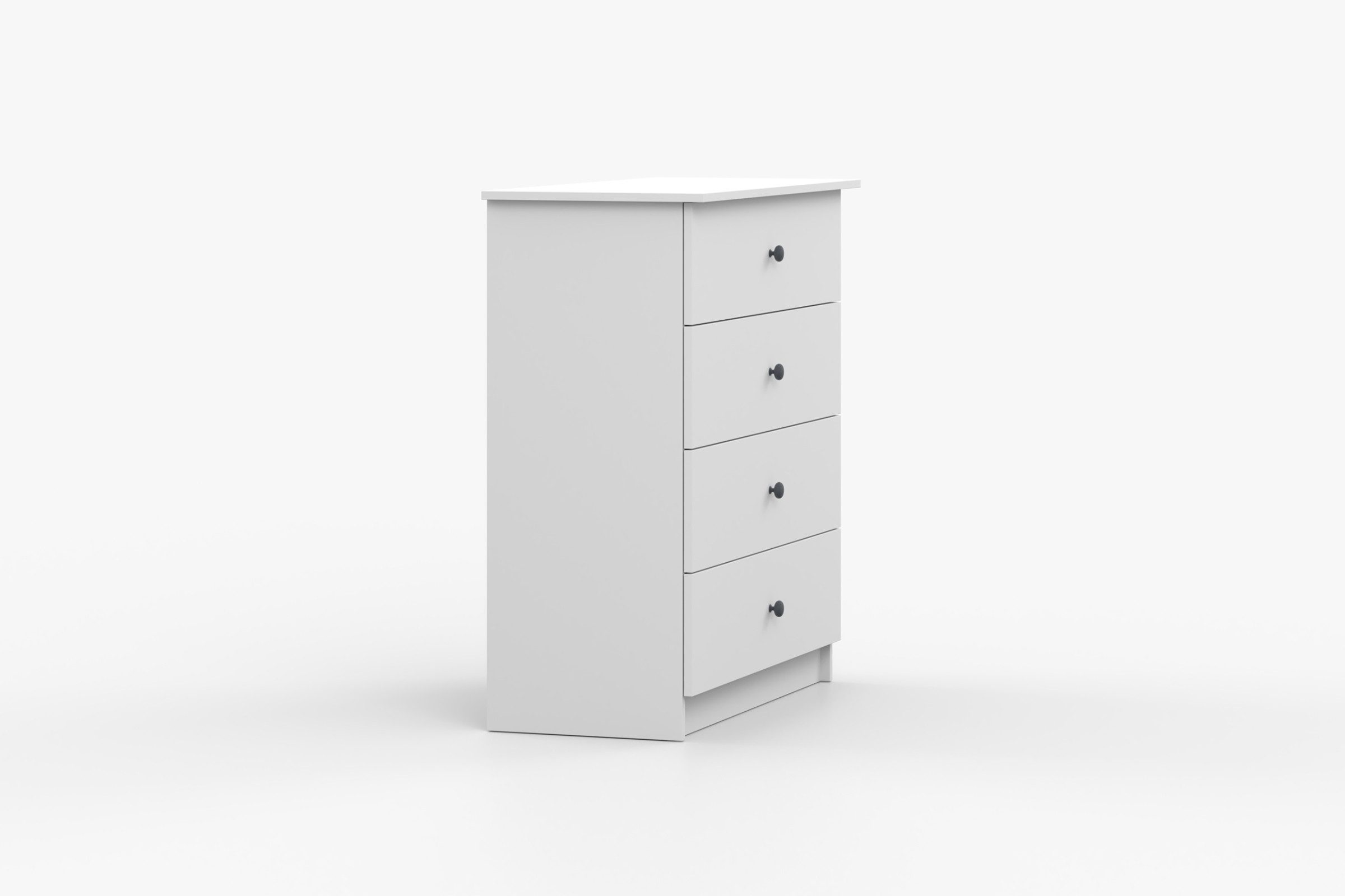 Deine Möbel 24 Kommode OSCAR 95 cm breit Sideboard mit 4 Schubladen (Set, 4 St., ganz in Weiß / Cashmere, Griffe: Rosa / Anthrazit OSCAR-Kollektion), Kinderzimmer Jugendzimmer Jungenzimmer Mädchenzimmer Schlafzimmer