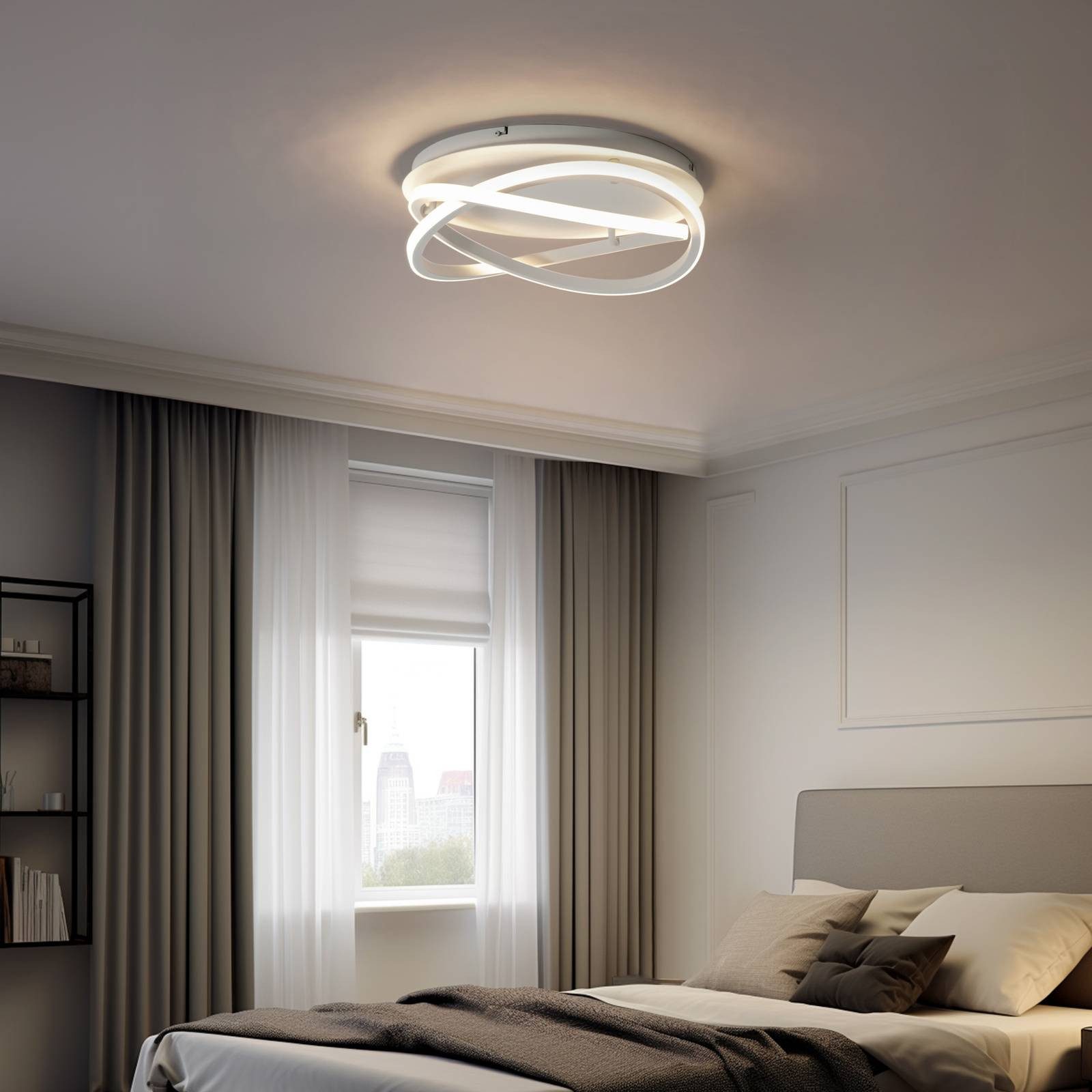 Lucande Deckenleuchten Aldric, LED, Metall, Weiß warmweiß IP20, LED 36 W gesamt, warmweiß