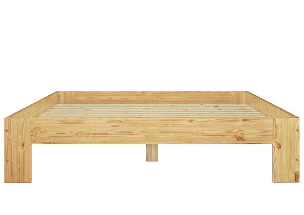 Bett lackiert Rollrost Französisches u. 140x200 Bett ERST-HOLZ Kieferfarblos Kiefer mit Matratze,