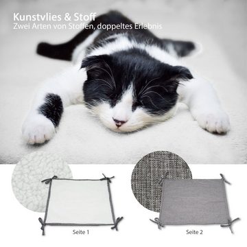 HomeGuru Katzen-Hängematte Katzenbett mit Holzgestell, Hängematte für Katzen, abnehmbar, waschbar