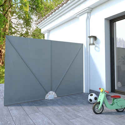 vidaXL Balkonsichtschutz »Faltbarer Terrassen-Seitenfächer Grau 240 × 160 cm«