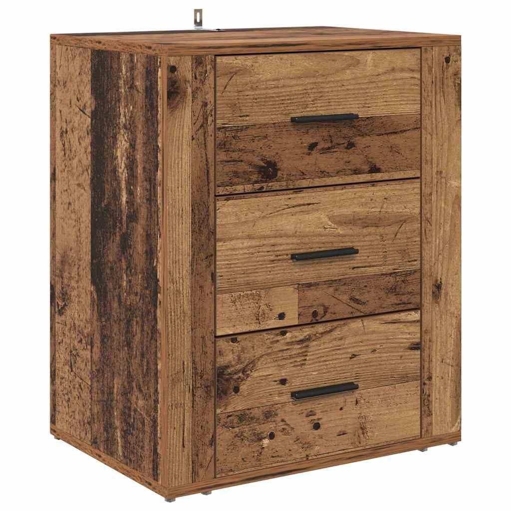 vidaXL Nachttisch Nachttisch mit Schubladen Altholz 50 x 36 x 60 cm Holzwerkstoff