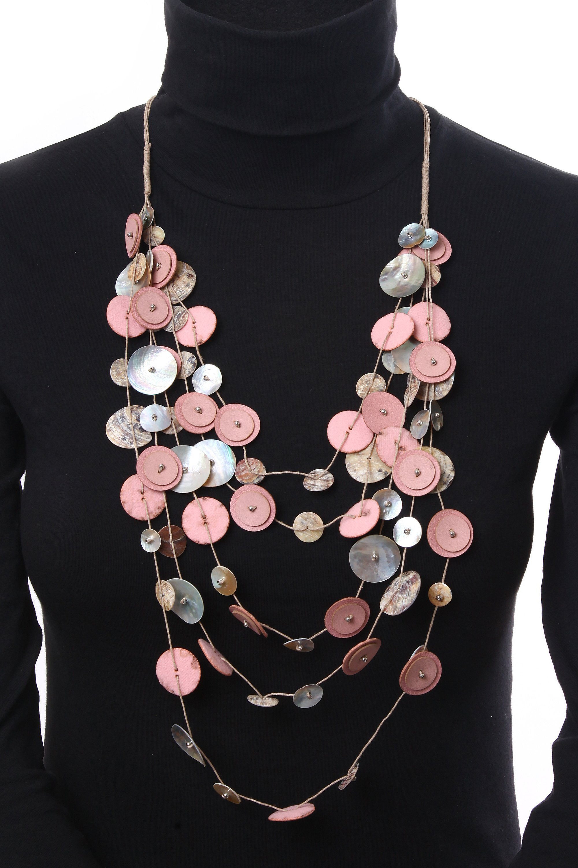 COLLEZIONE ALESSANDRO Lange Kette Jenny, mit Muschelplättchen