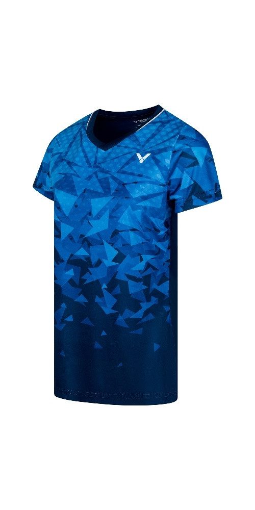 VICTOR T-Shirt Sport-Shirt T-54100 B (100% Polyester) blau/navyblau Damen
