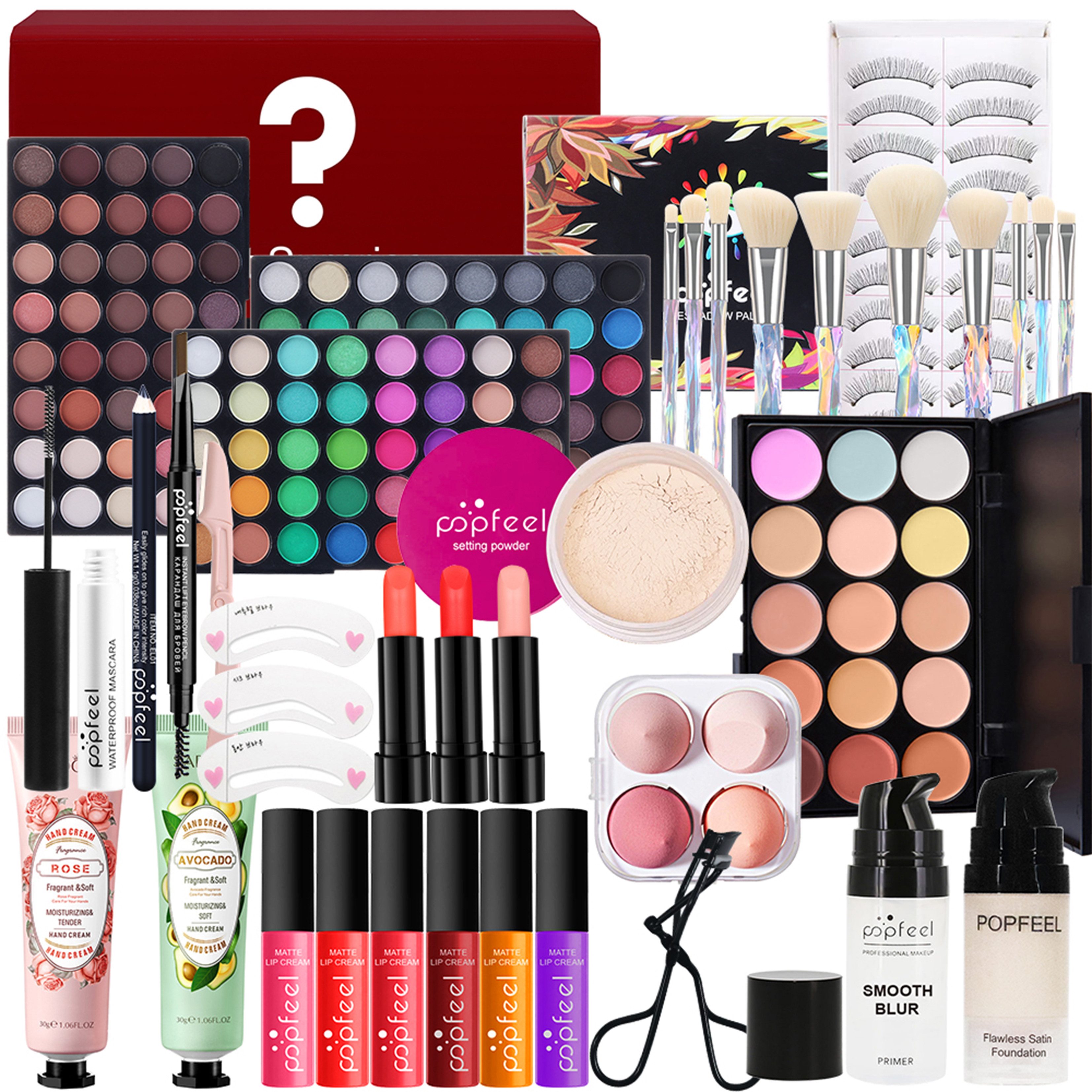 KINSI Make-up Set Make-up Set - All-in-One Makeup Kit inkl.Lidschatten Palette, Foundation,Mascara & Pinsel - Geschenk für Frauen & Anfänger