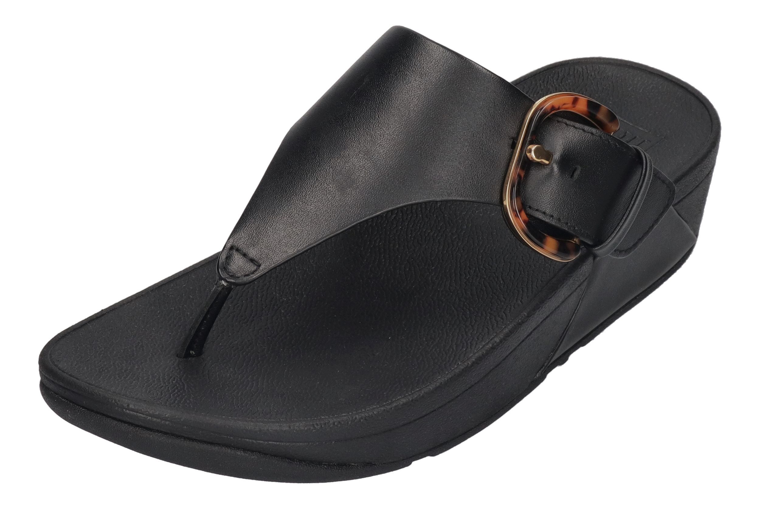 Fitflop LULU RESIN-BUCKLE LEATHER TOE-POST SANDALS günstig online kaufen