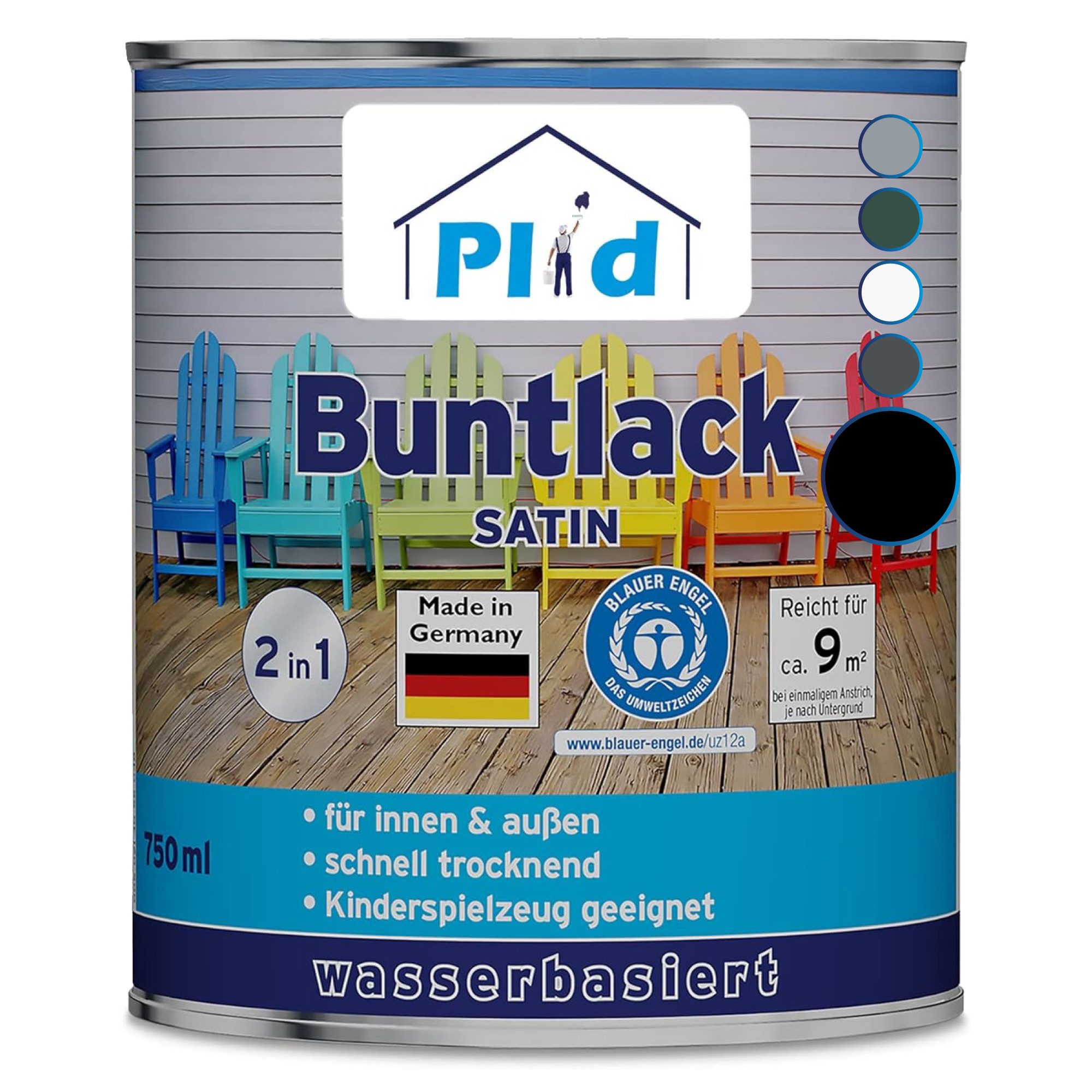 plid Acryl-Buntlack Möbellack Buntlack Holzfarbe Türenlack Acryllack Möbelfarbe Holzfarbe