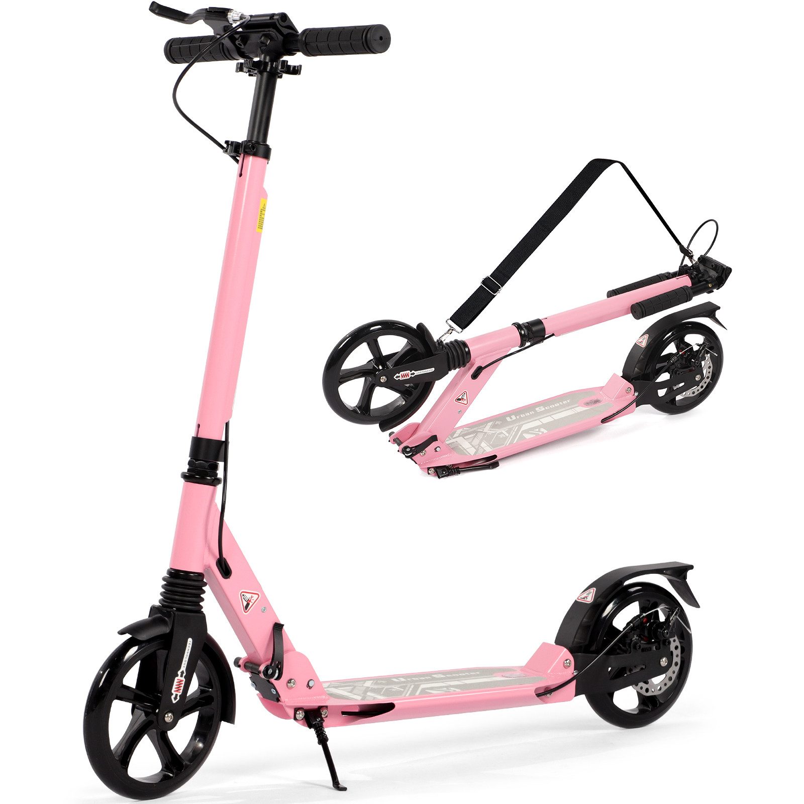 H.yeed Tretroller Kickscooter für Kinder ab 8–12 Jahren, mit Scheibenbremsen, Cityroller für Erwachsene mit Stoßdämpfung