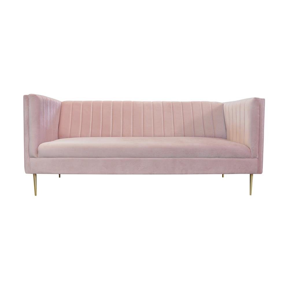 JVmoebel Sofa, 3 Sitzer Luxus Bank Sofa Couch Rosa Wohnzimmer Kanzlei Sofas
