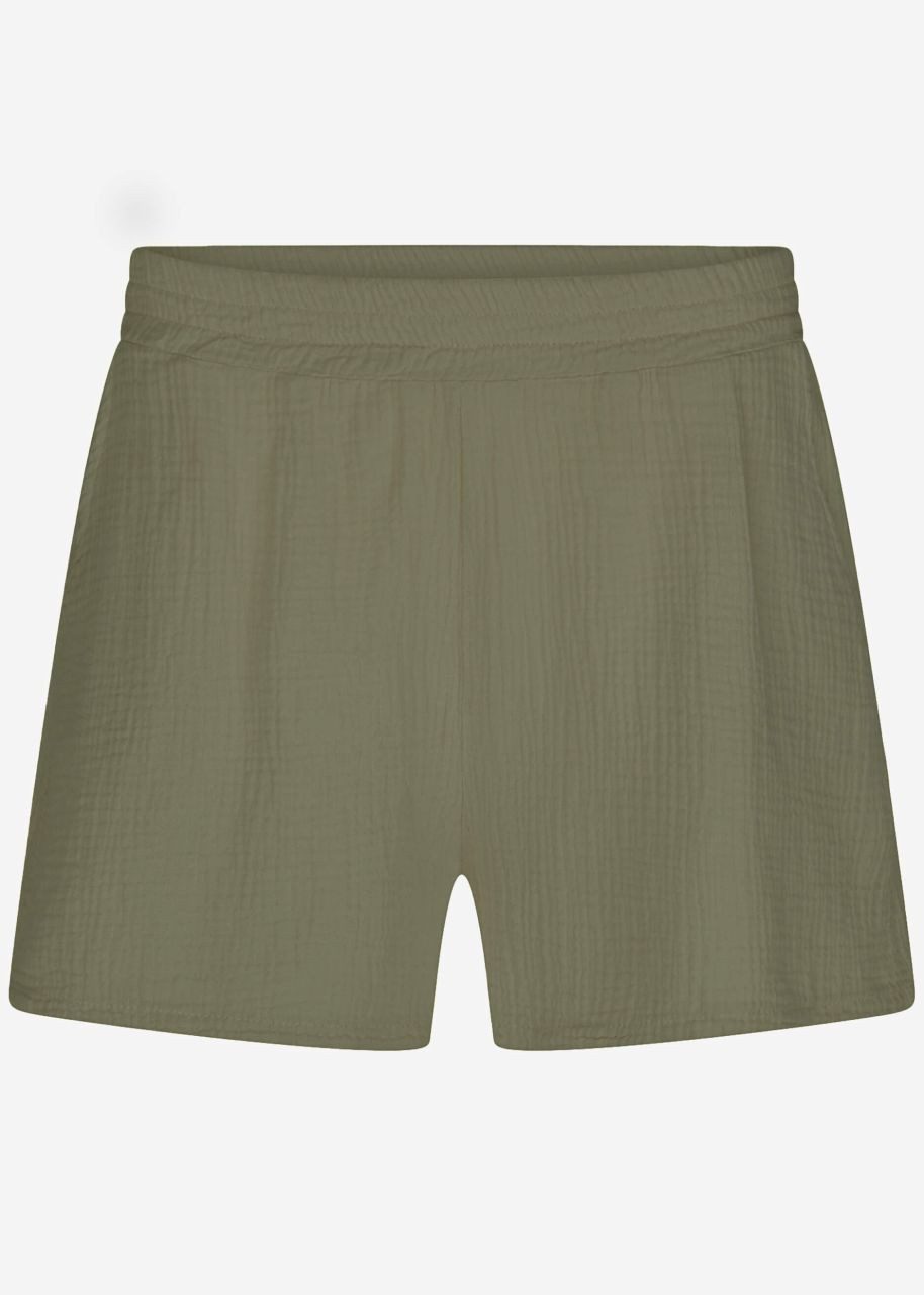 SASSYCLASSY Shorts High-Waist Musselin Shorts Damen aus Baumwolle Musselinh günstig online kaufen