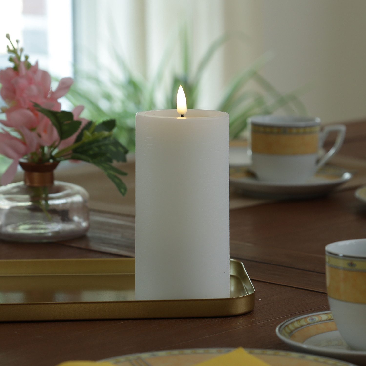 UNIQUE candles LED-Kerze UNIQUE Stumpenkerze Rustik-Optik günstig online kaufen
