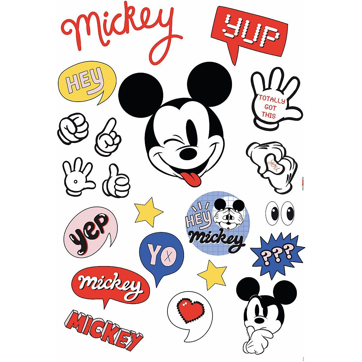 Komar Wandsticker Ist a Mickey Thing (Set), 50x70 cm (Breite x Höhe), selbstklebendes  Wandtattoo, 