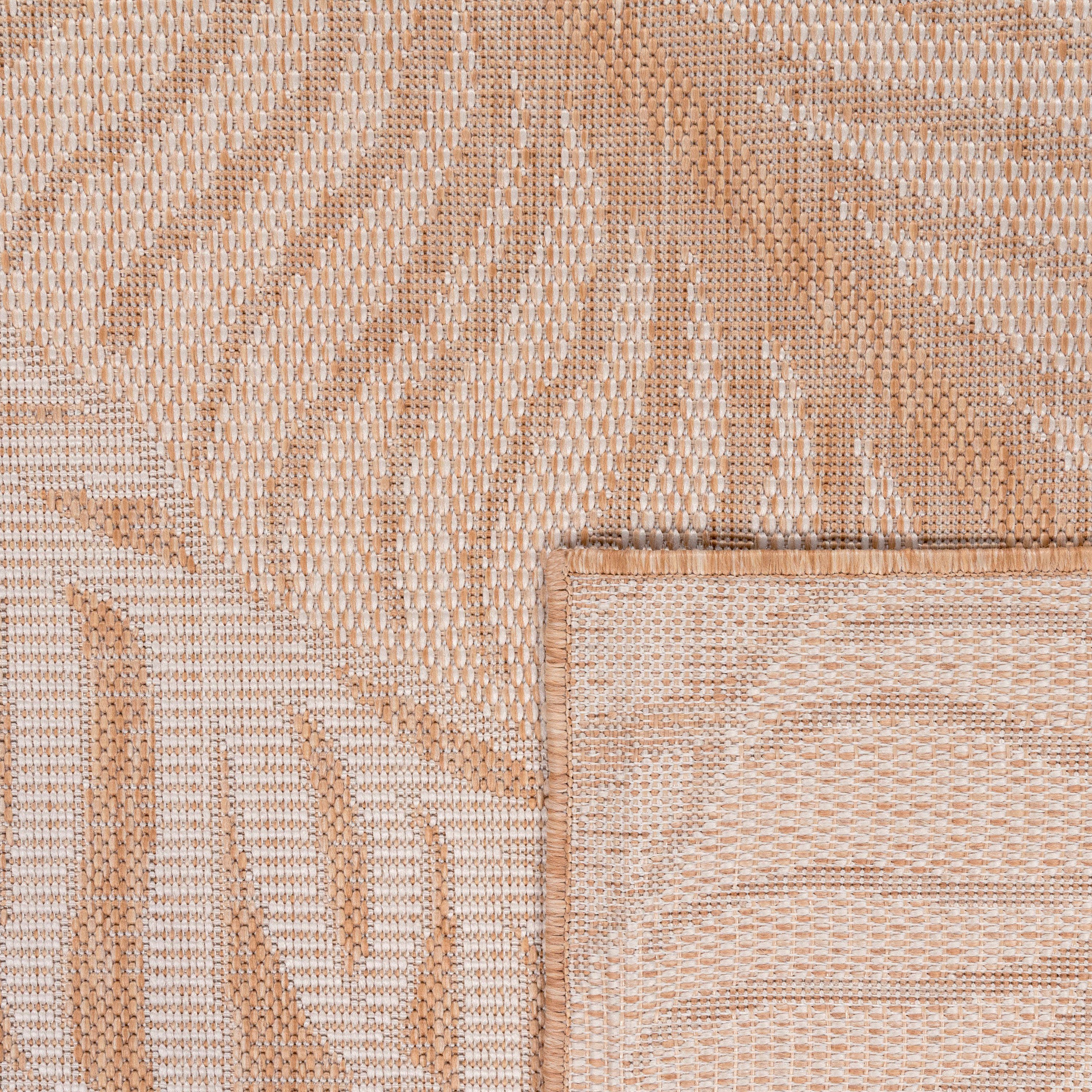 Flachgewebe, 326, und Home, Paco mm, Motiv, 4 Outdoor Blätter beige rechteckig, Teppich Höhe: In- geeignet Illusion