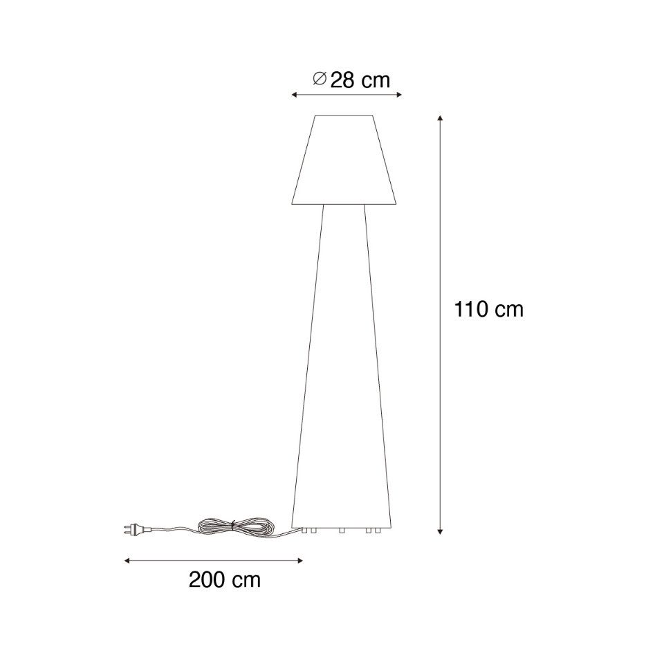 Qazqa Außen-Stehlampe Katrijn, ohne Leuchtmittel, Kaltweiß, QAZQA Außen Boden­leuchte, e27, Weiß, Kunststoff, Modern