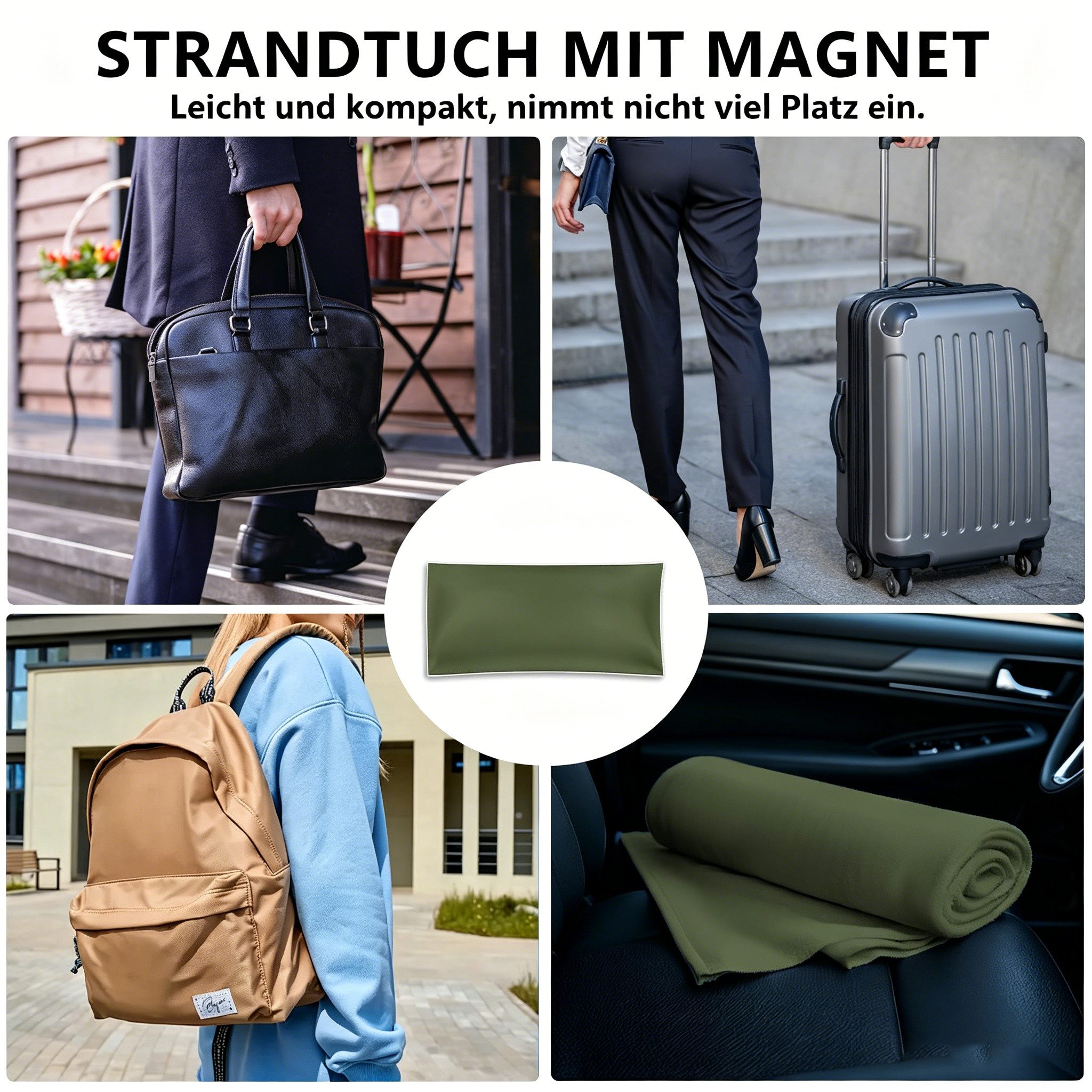 ibettertec Strandtuch Strandtuch Mikrofaser Badetuch Strandlaken mit Magnetverschluss, 190x76cm Schnelltrocknend Duschtuch Mikrofaser Handtuch groß – Bild 5 von 5