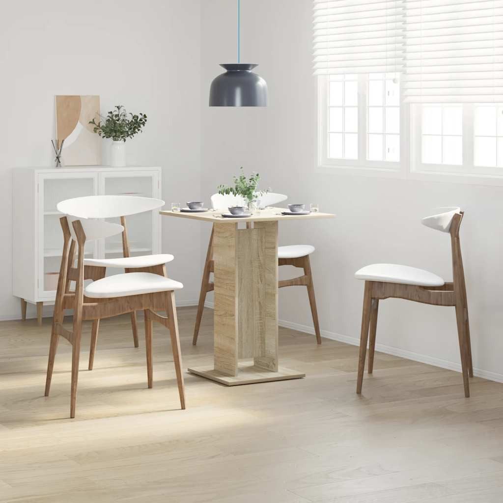 furnicato Bistrotisch Sonoma-Eiche 60 x 60 x 75 cm Massivholz (1-St), Stabiler Stehtisch mit pflegeleichter Oberfläche für Wohnambiente