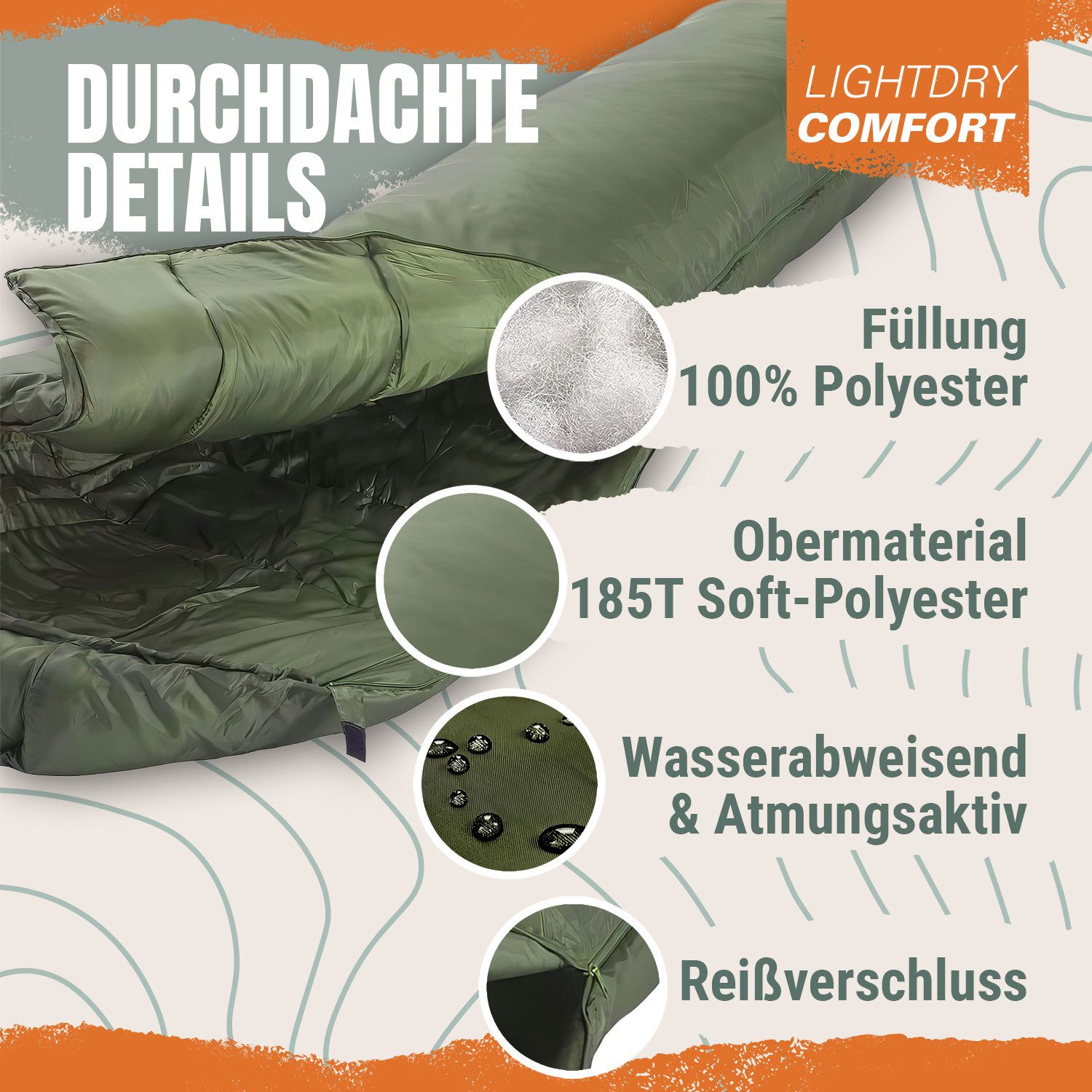 Goods+Gadgets Schlafsack Thermo-Mumienschlafsack 3-Jahreszeiten–Kompakt, At günstig online kaufen