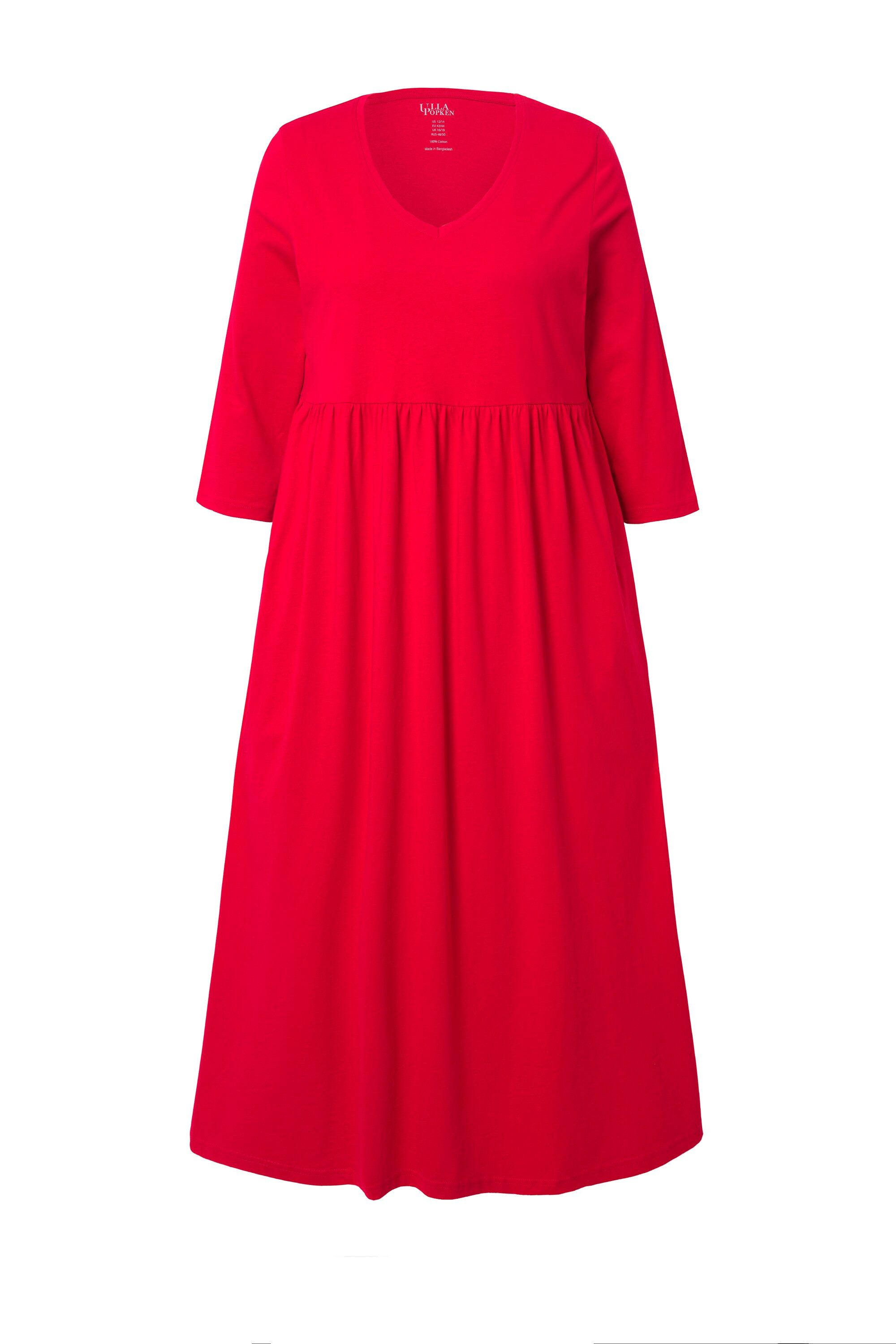 Ulla Popken Maxikleid Jerseykleid Empirenaht V-Ausschnitt günstig online kaufen