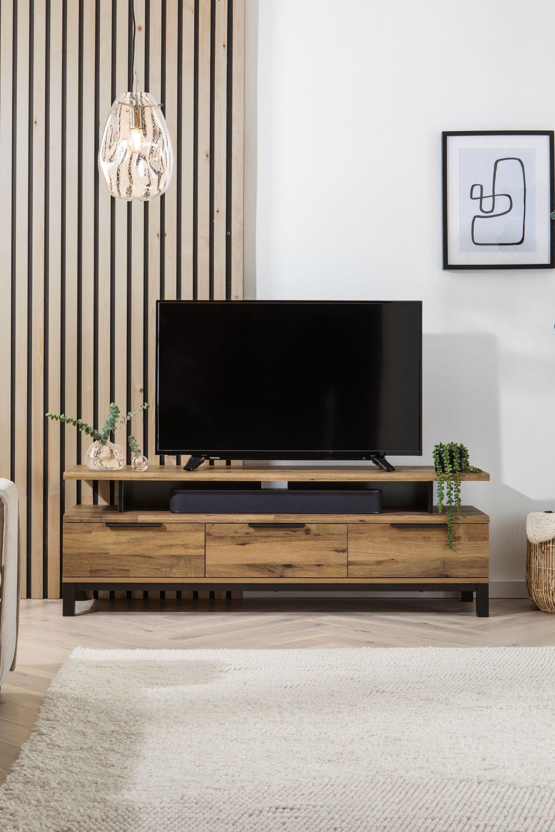 Next TV-Schrank »Bronx« TV-Schrank in Eichenoptik (1-St) Für Fernsehgerät biz zu 65 Zoll geeignet