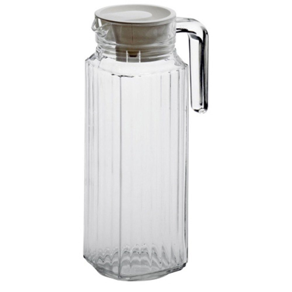 Luminarc Wasserkrug Küchenkrug 1,1 L Saftkanne Glaskaraffe Quadro
