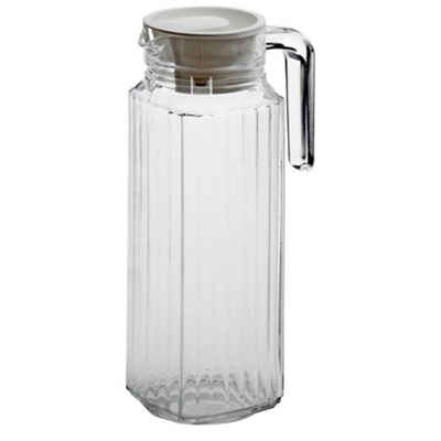 Luminarc Wasserkrug Küchenkrug 1,1 L Quadro Glaskaraffe Saftkanne