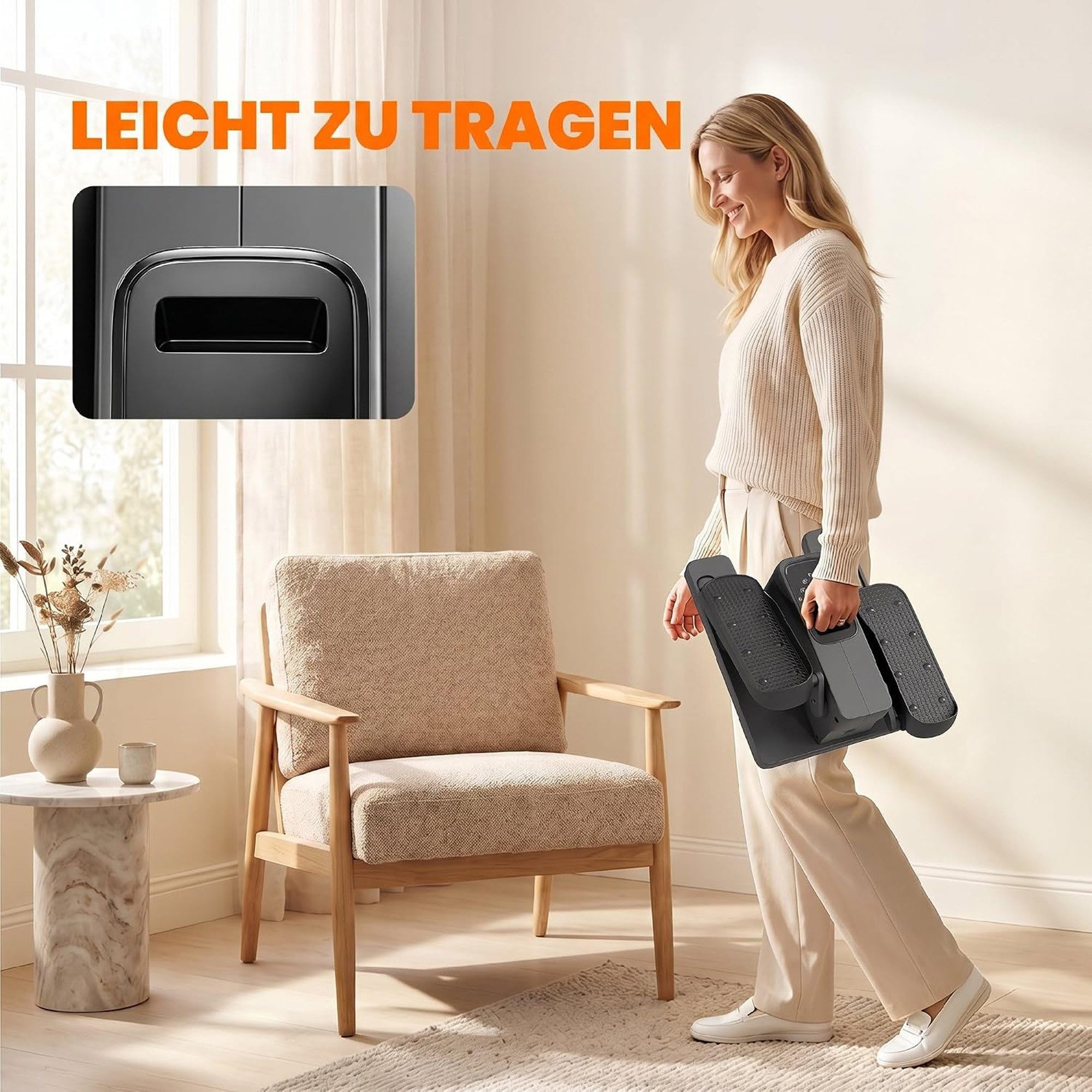 ibettertec Crosstrainer Mini Elektrischer Ellipsentrainer, Untertisch Crosstrainer, Pedaltrainer (Einzelgerät, 1-tlg., 1 x Fernbedienung, 1 x Bedienungsanleitung, 1 x Mini Ellipsentrainer), 12 Geschwindigkeitsstufen, Auto- & manueller Modus