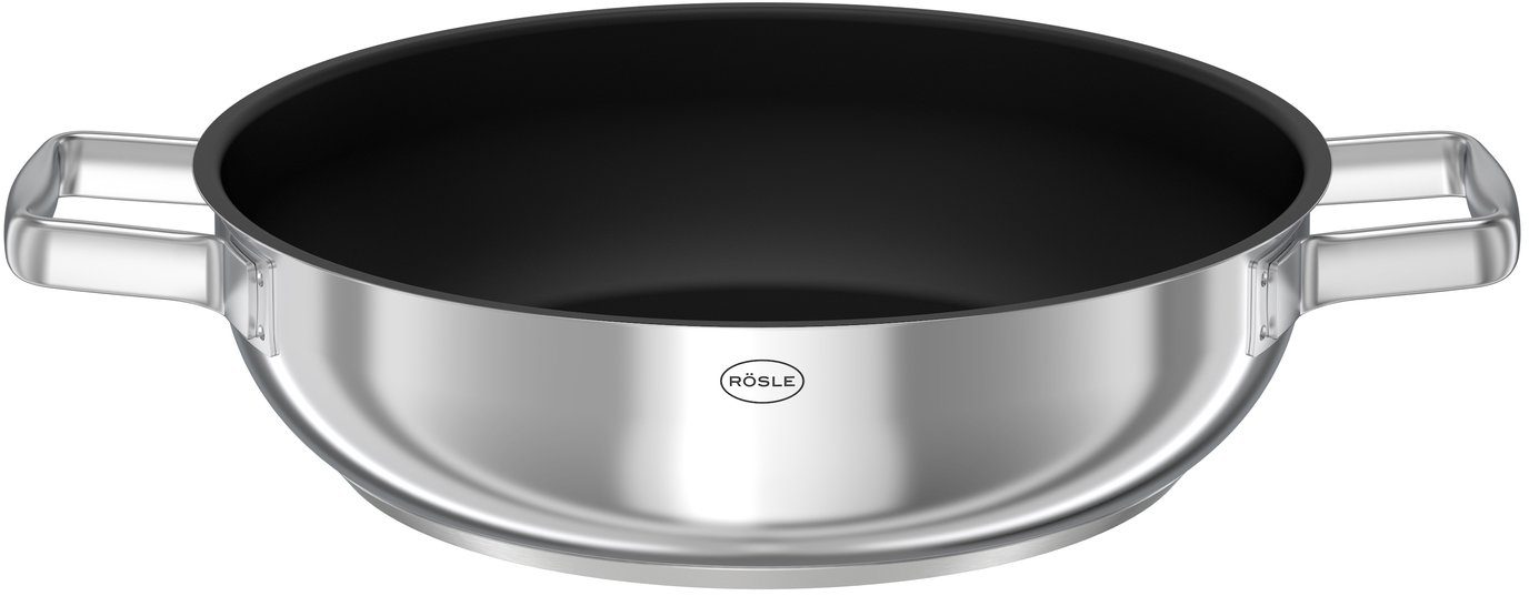 RÖSLE Servierpfanne MOMENTS, Edelstahl 18/10, Ø 28 cm, mit Antihaftversiegelung, spülmaschinengeeignet, Induktion