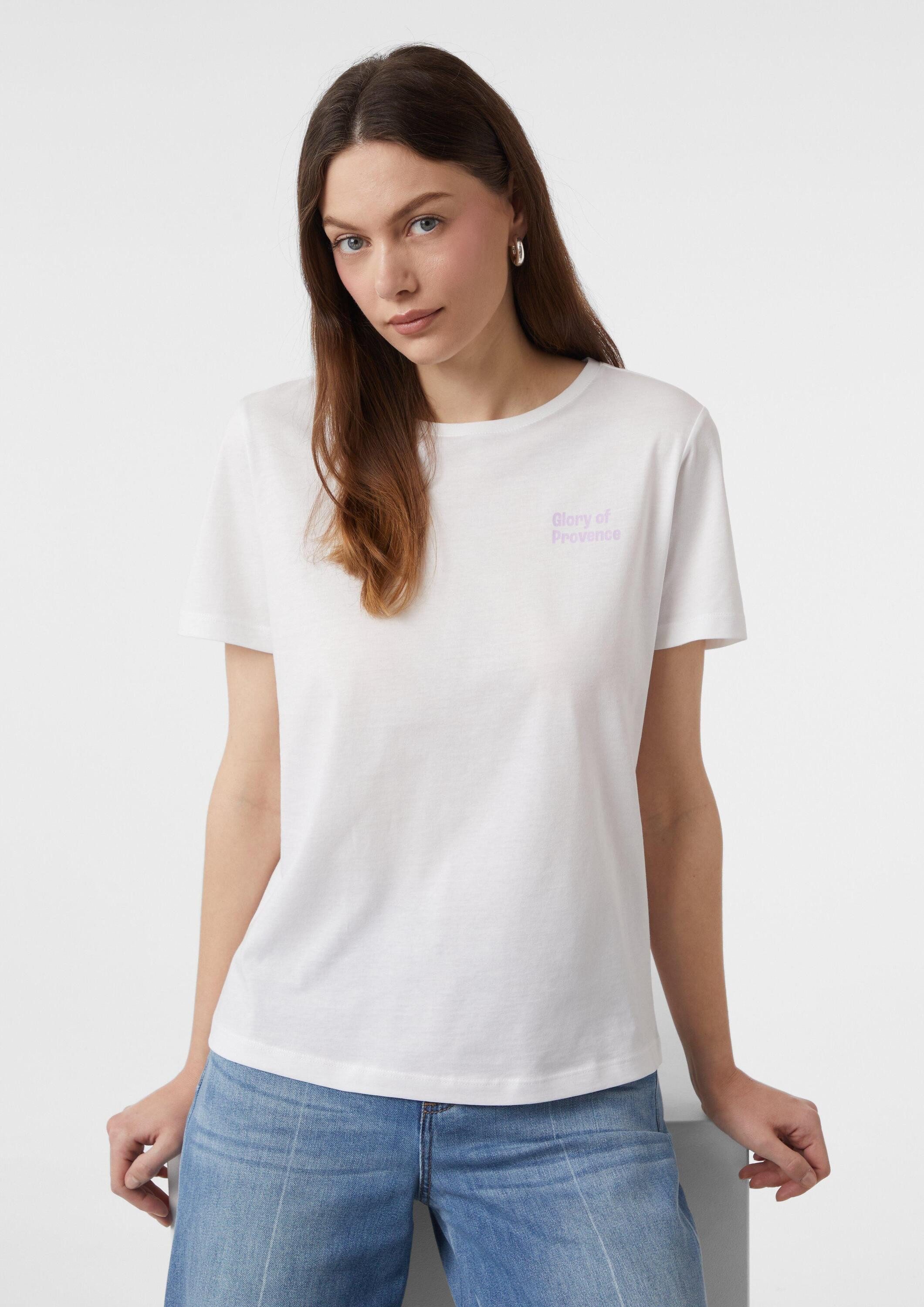 comma Kurzarmshirt T-Shirt Baumwoll-T-Shirt mit Frontprint günstig online kaufen