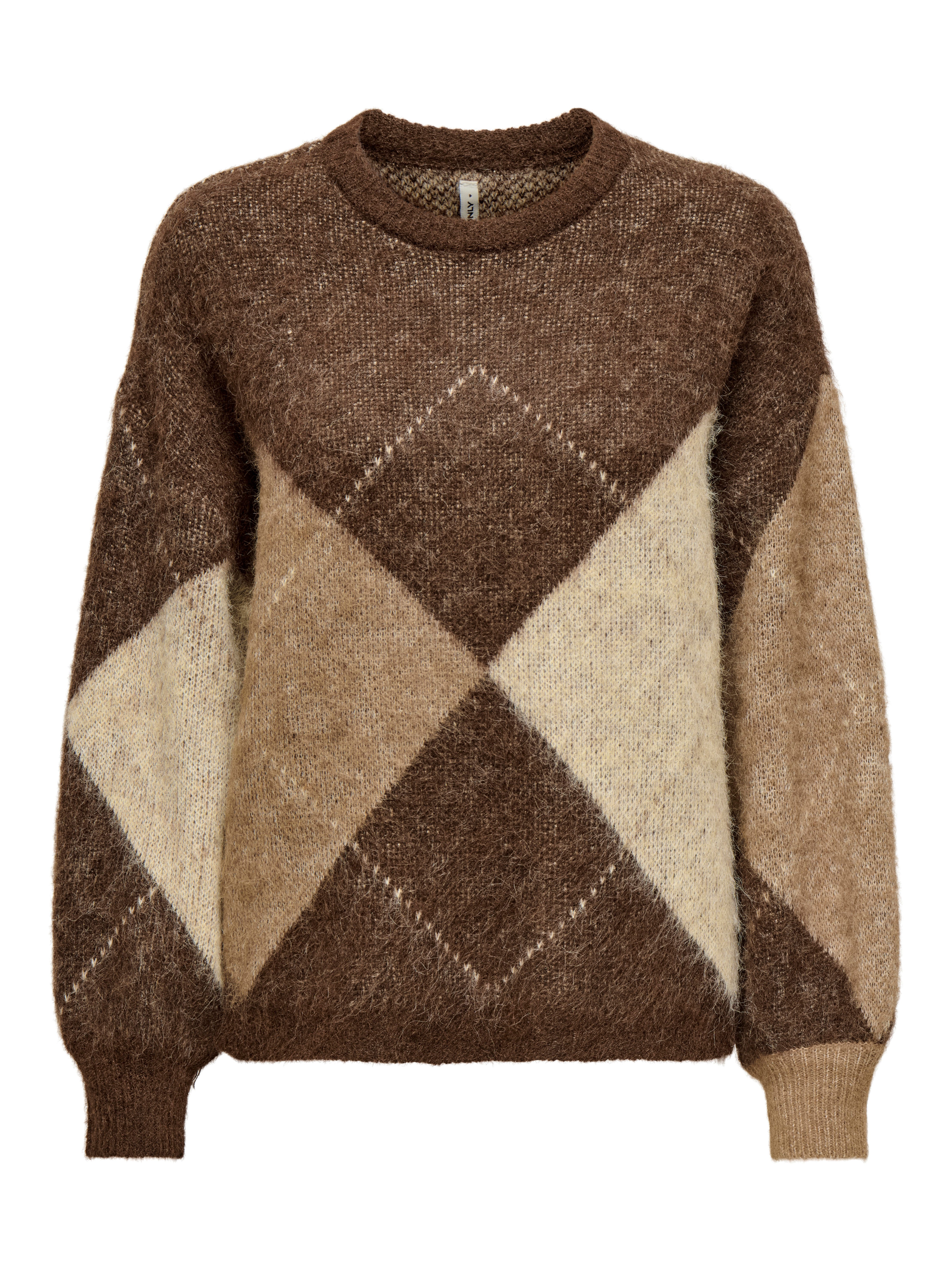 ONLY CARMAKOMA Strickpullover CARNOEME JQ LS O-NECK KNT NOOS Materialmix, regular fit