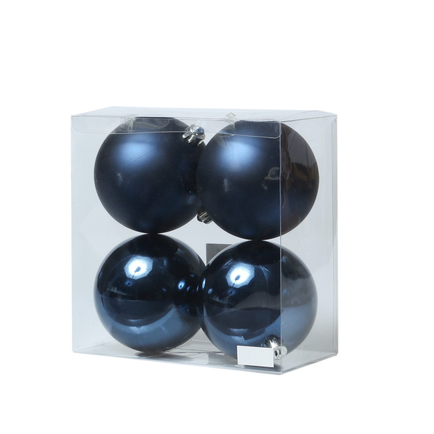 MARELIDA Weihnachtsbaumkugel Christbaumkugeln Weihnachtskugeln bruchfest 10cm blau 4er Set (4 St)