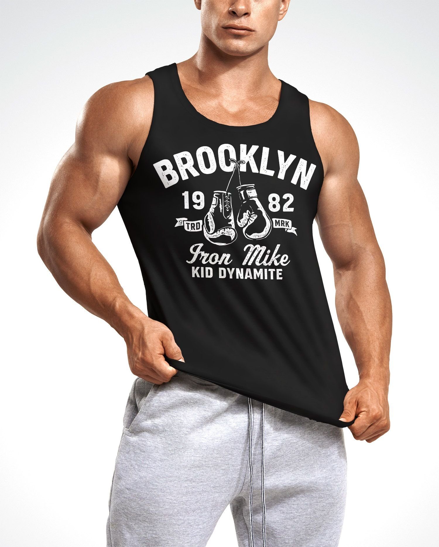 Neverless Tanktop Herren Tank-Top Boxen Iron Mike Brooklyn Retro Design Muskelshirt Muscle Shirt Neverless® mit Print