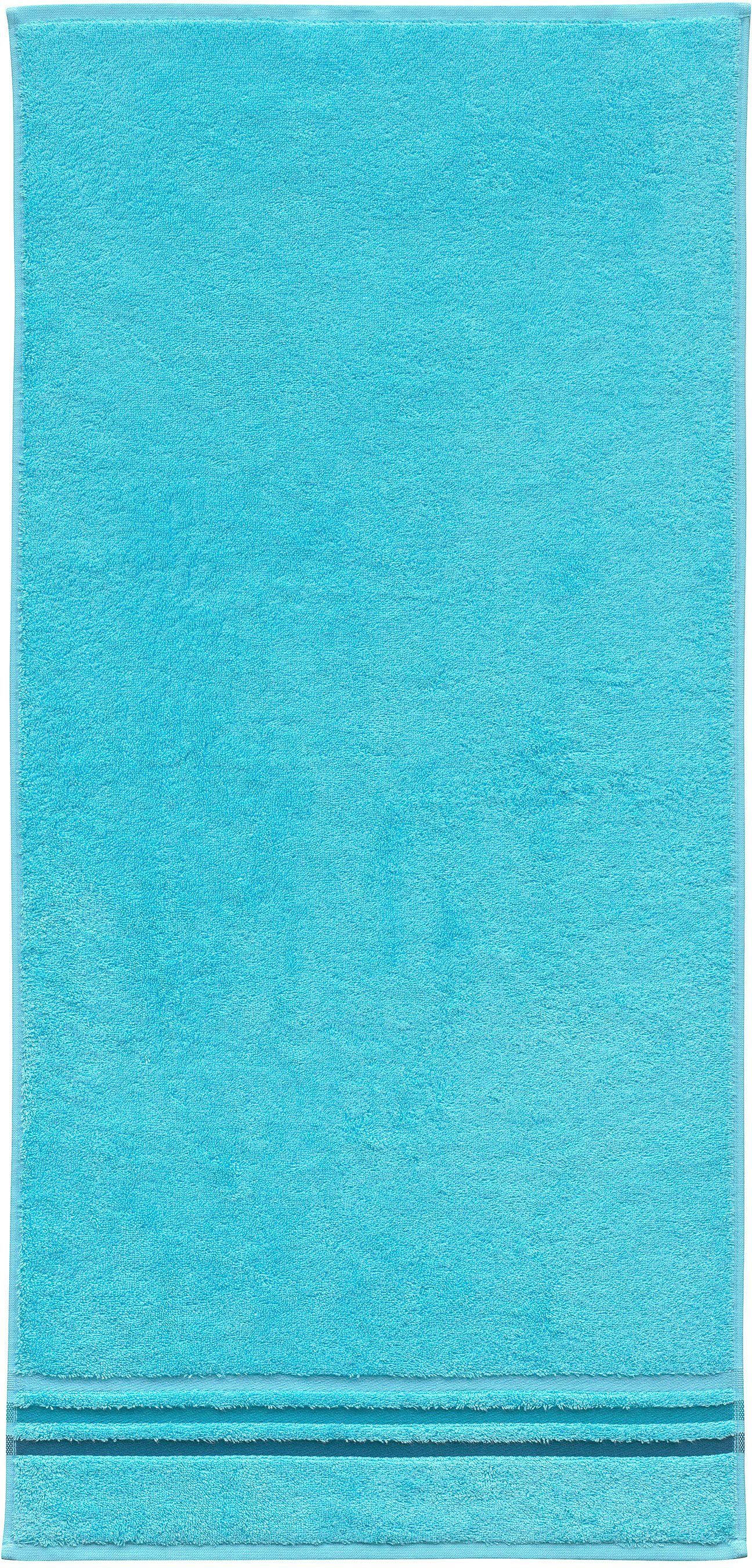 Baumwolle, mit Streifenbordüre, Color Duschtücher 2er kuschelweicher eleganter Set türkis (2-St), aus GREEN Schiesser Skyline by im Frottier IN MADE OEKO-TEX®-zertifiziert