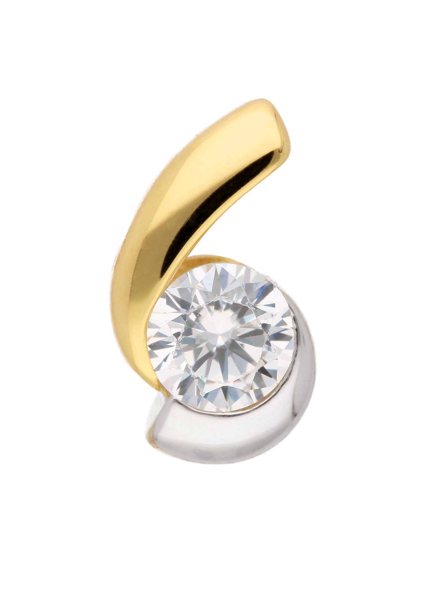 Adelia´s Kettenanhänger 333 Gold Anhänger mit Zirkonia, 333 Gold mit Zirkonia  Goldschmuck für Damen, Maße - Höhe 11,6 mm