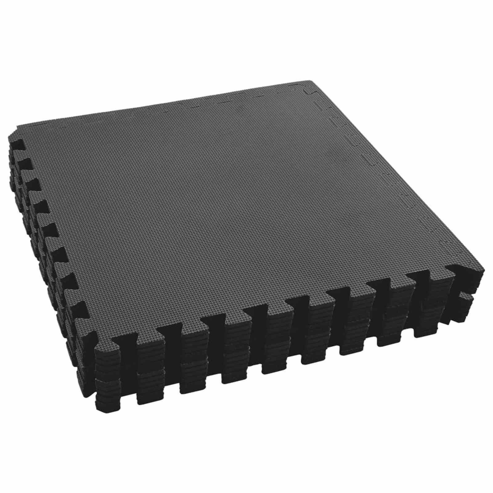 vidaXL Trainingsmatte 4,32 Puzzle Übungsmatten 12 pcs Schwarz 4,32 EVA-Schaum