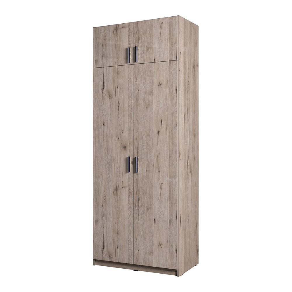 Lomadox Aufsatzschrank SELAWIK-166 für Kleiderschrank 2trg., Eiche, ca. 92/40/54 cm
