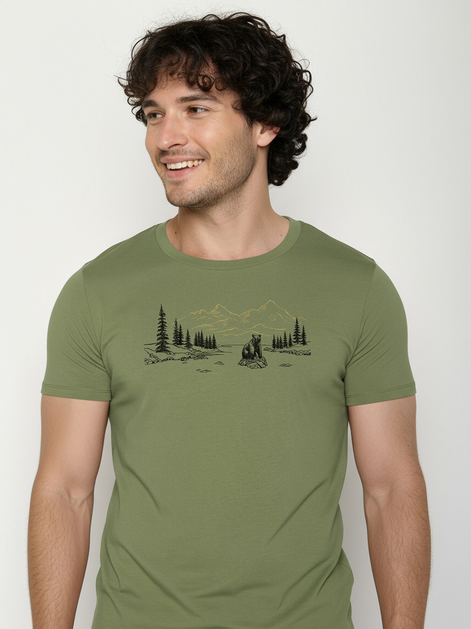 GreenBomb T-Shirt Guide Bear River (1-tlg., 1) klassischer Schnitt, tailliert, Rundhalsausschnitt, Bio-Baumwolle