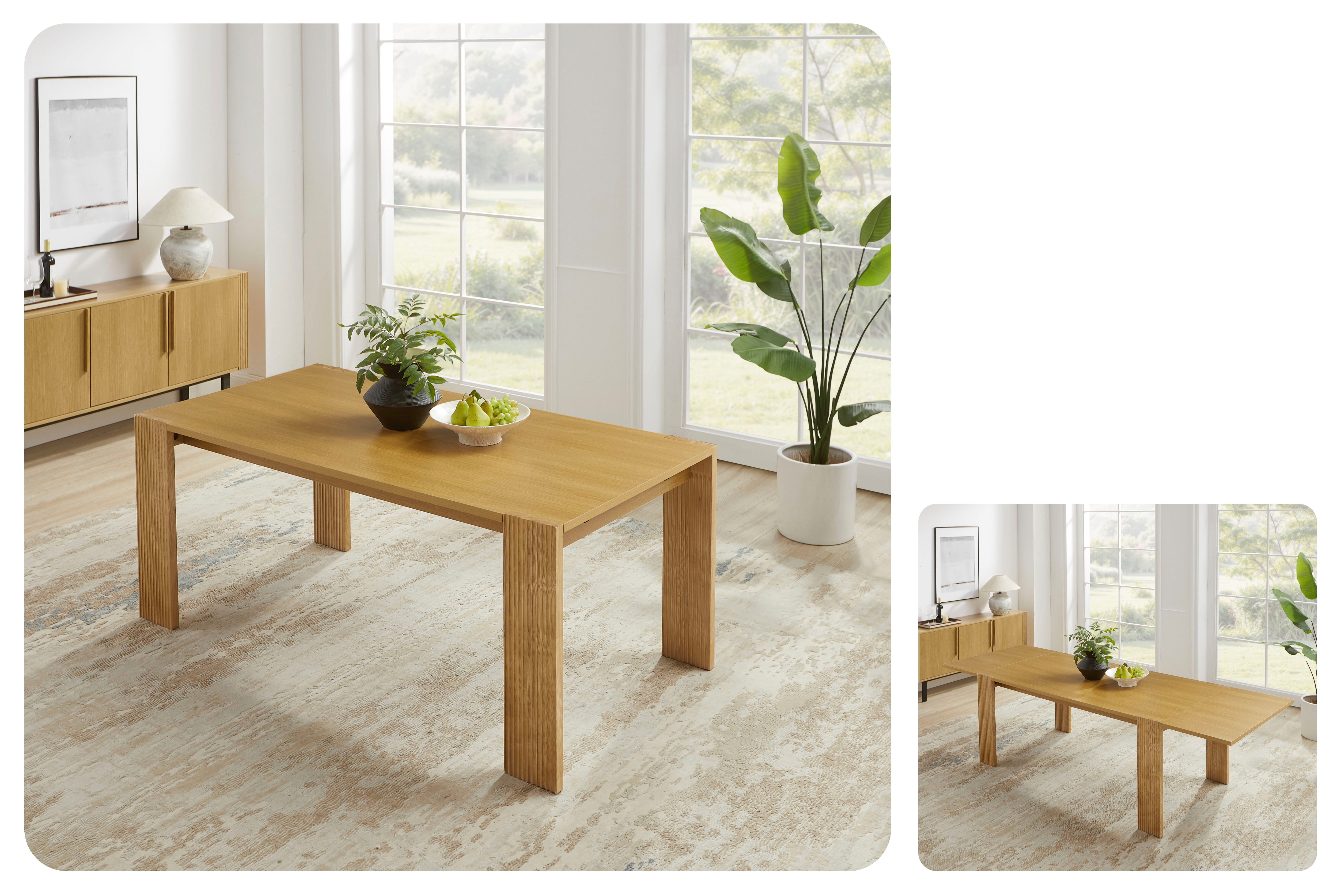 OTTO home Esstisch Peregrin, verlängerbar von 180 - 270 cm, Melaminoberfläche, robustes Eschenholzgestell, Verlängerungsfunktion