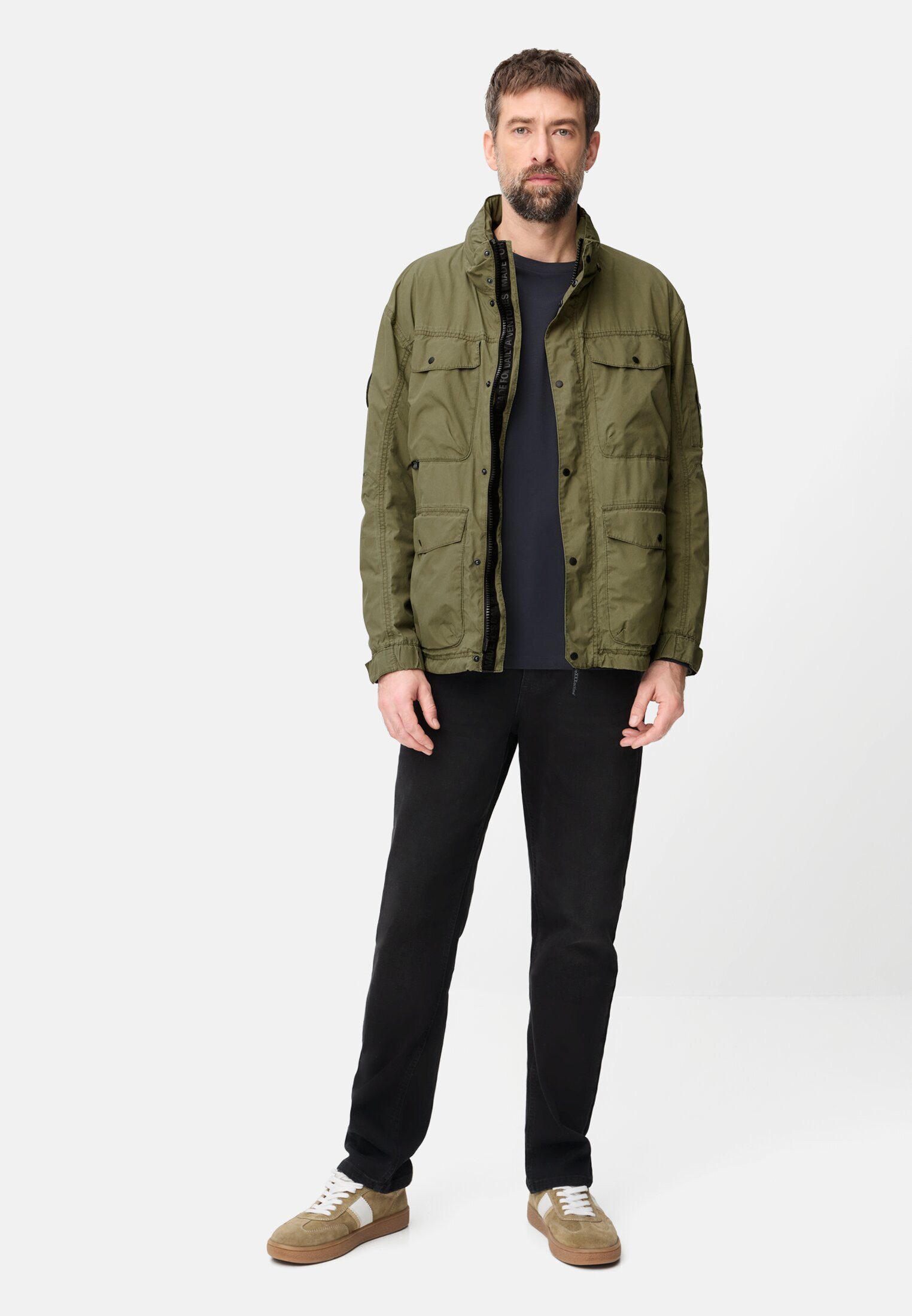 camel active Outdoorjacke mit Roll-up Kapuze Langarm