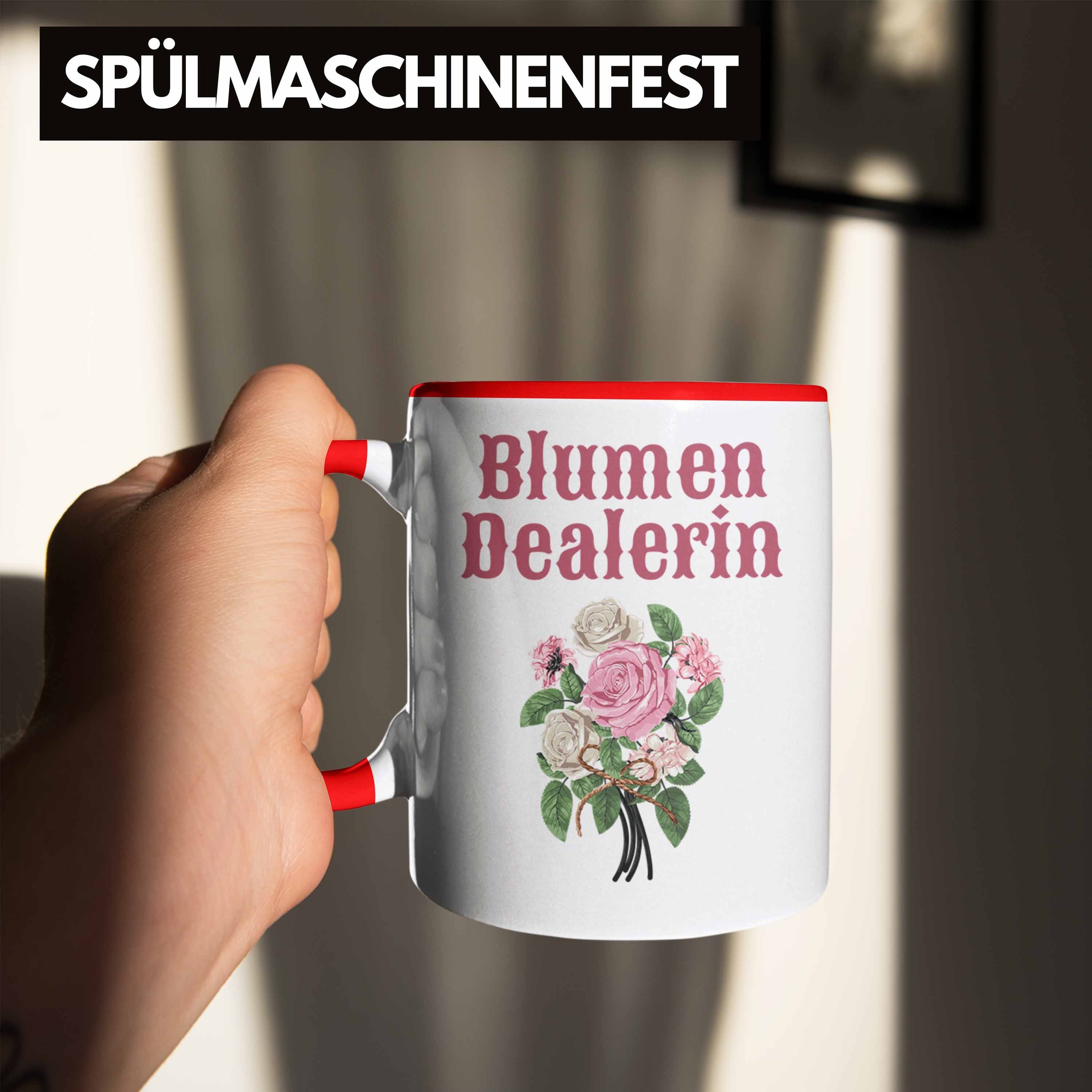 Floristin Blumen Tasse Ausbildung Verkäuferin Trendation Trendation Geschenkidee Geschenk Rot - Dealerin Abschluss Lustig Floristik Blumen