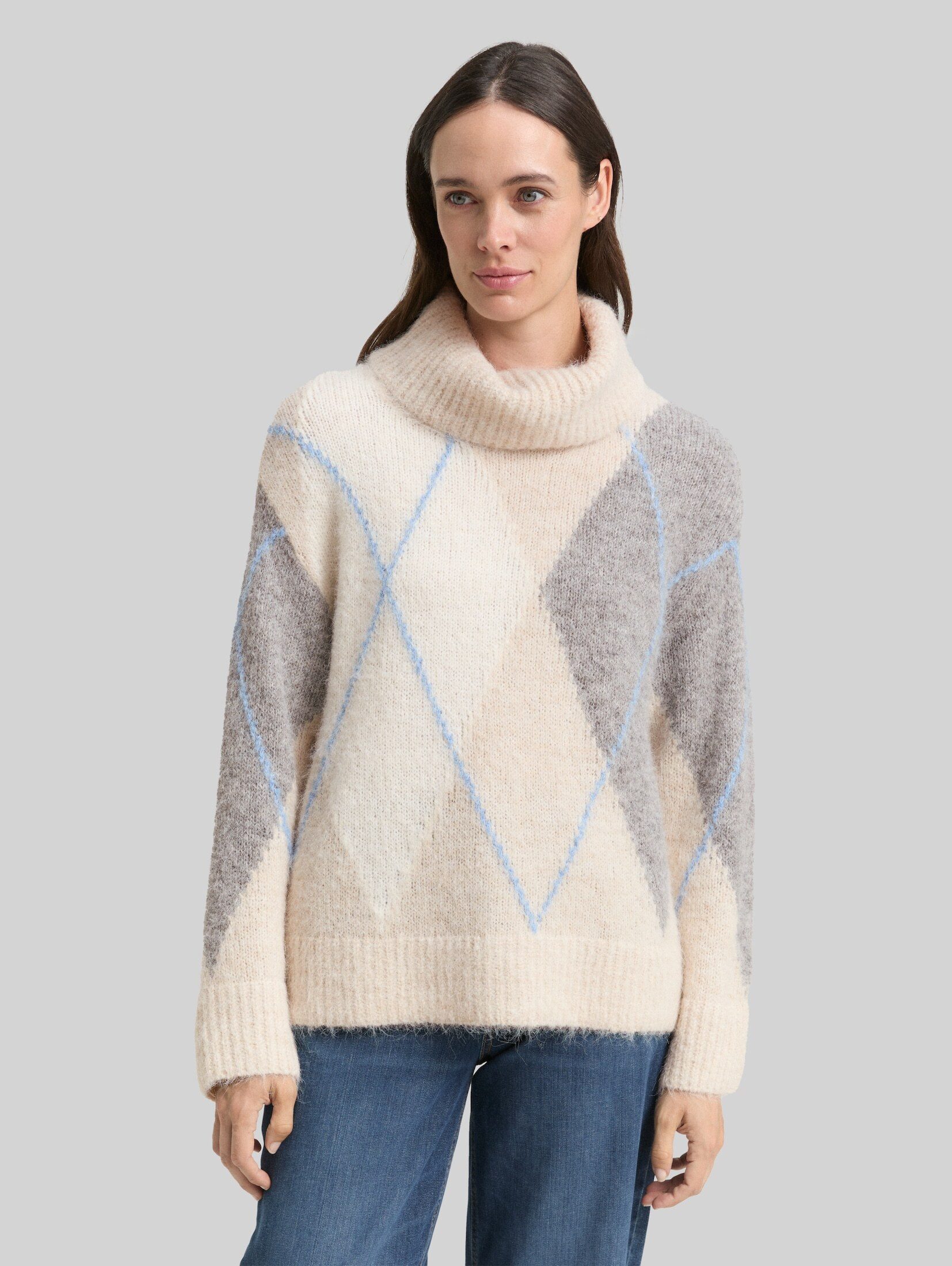 TOM TAILOR Strickpullover Pullover & Strickjacken Oversize Rollkragenpullover mit Wollanteil