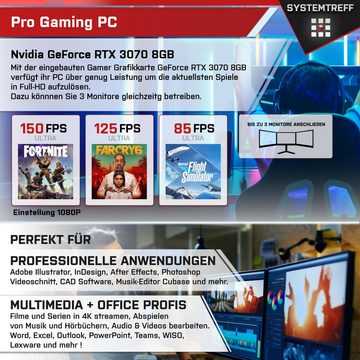 SYSTEMTREFF Gaming-PC-Komplettsystem (27", Intel Core i5 12600K, GeForce RTX 3070, 16 GB RAM, 1000 GB SSD, Windows 11, WLAN)