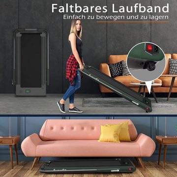 COSTWAY Laufband (2 in 1 Laufband Zuhause 1-12 km/h, Platzsparend 2,25 Pferdestärke), Laufband Zuhause, mit APP, Bluetooth und Fernbedienung