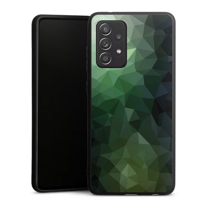 DeinDesign Handyhülle Tarnmuster Mosaik Geometric Polygonal Mosaic Green Samsung Galaxy A52 5G Silikon Hülle Premium Case Handy Schutzhülle