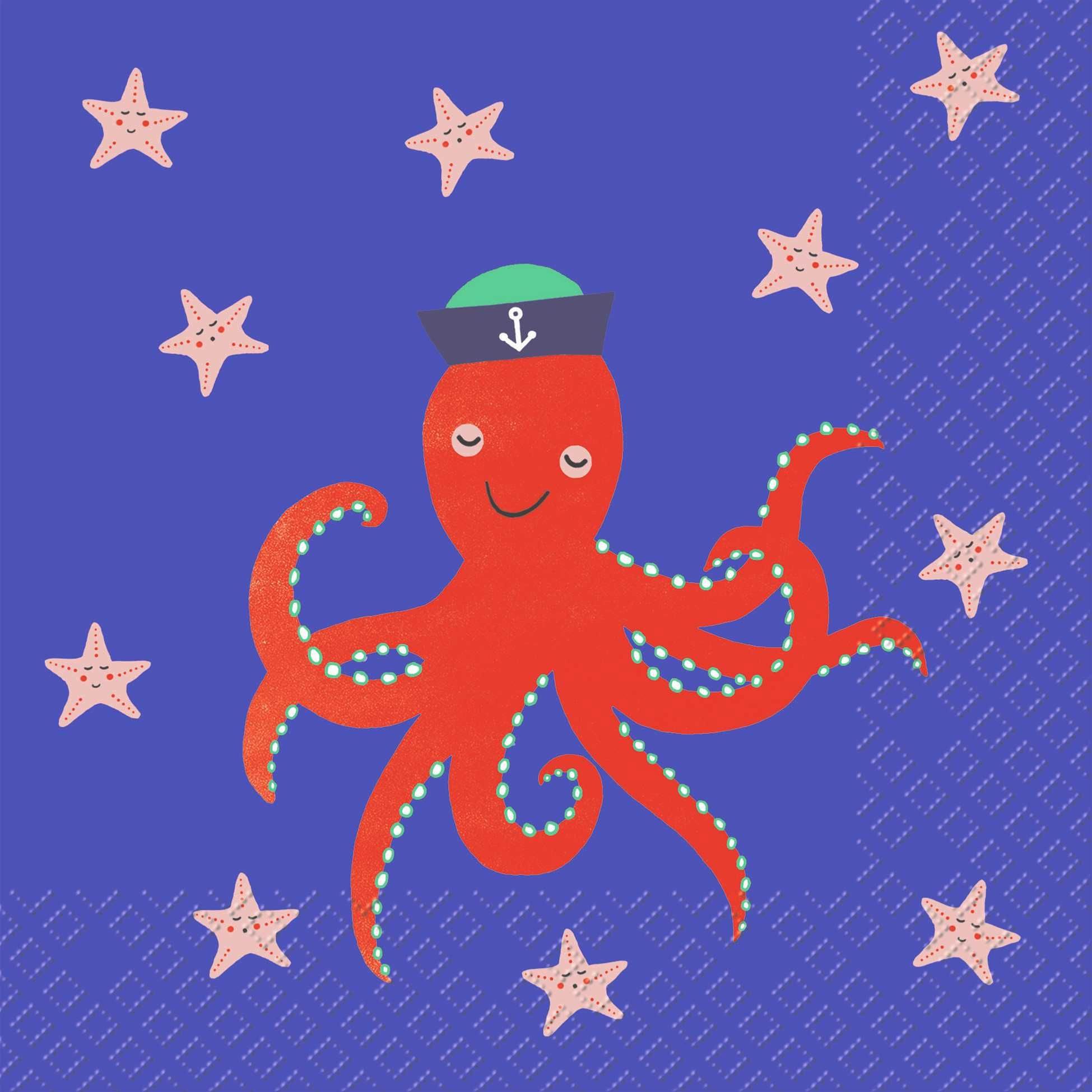 stewo Papierserviette STEWO 2572 5329 40 Lunchservietten Kind Oktopus - 33 x 33 cm, 20 Stück