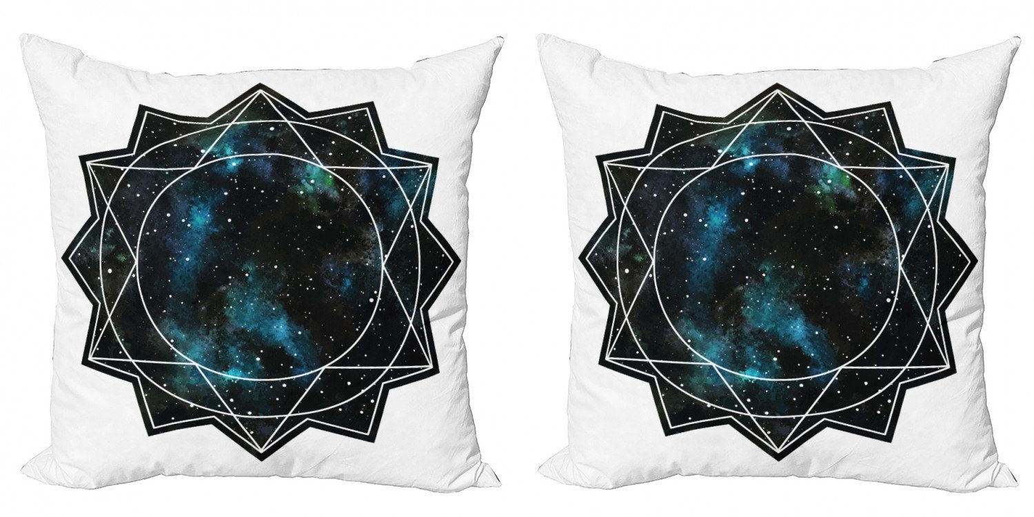 Kissenbezüge Modern Galaxy Stern polygonal Digitaldruck, (2 Stück), Mandala Doppelseitiger Abakuhaus Accent