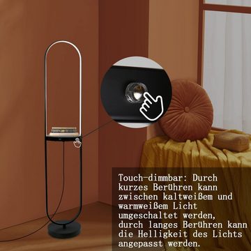 Nettlife Stehlampe Wohnzimmer Dimmbar mit Regal USB-Anschluss LED Stehleuchte Kabellos, Fernbedienung, LED fest integriert, Warmweiß Neutralweiß Kaltweiß, Schlafzimmer Büro Bett